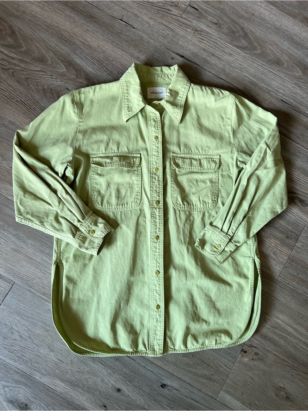 Wilfred Light Green Button-Down Utility Shirt